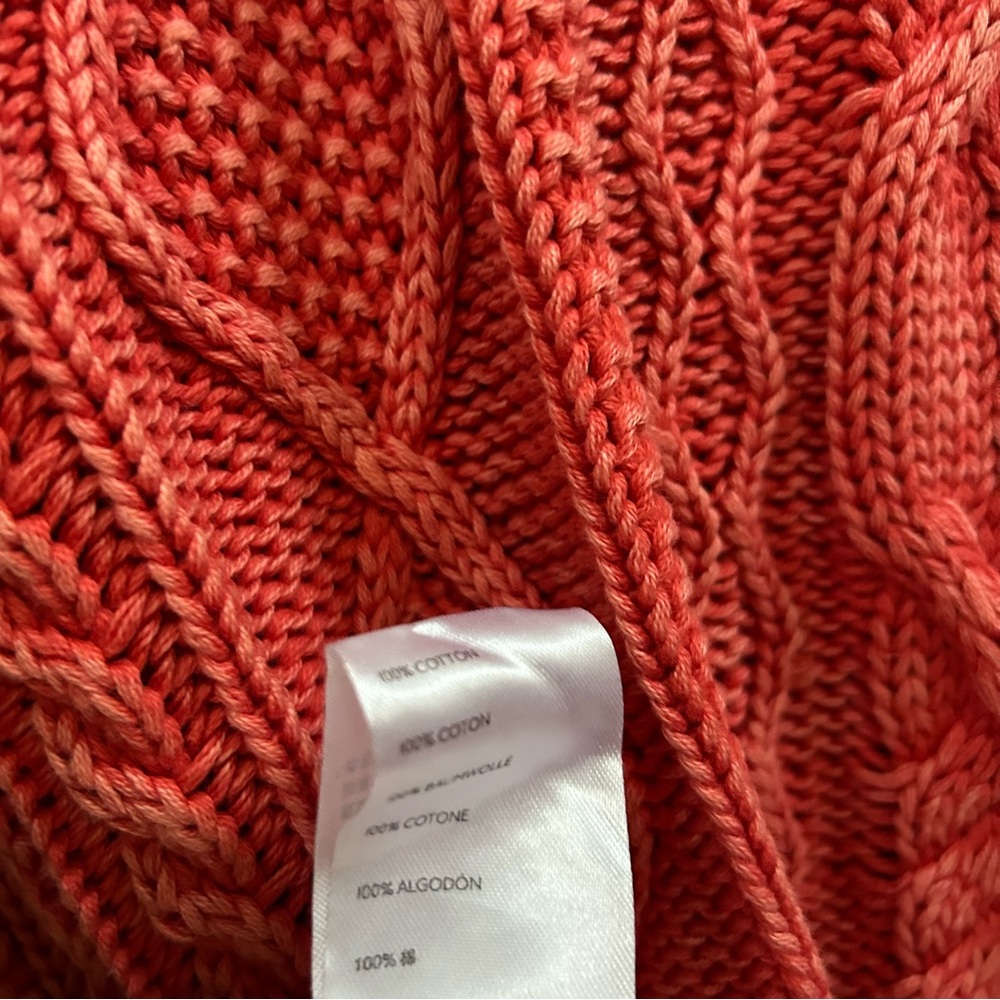 Anthropologie PILCRO JONI CABLE-KNIT SWEATER Coral size small - Picture 15 of 15